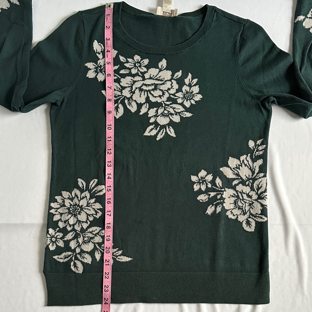 Loft Outlet Floral Patterned Sweater 100% Cotton - Picture 8 of 14